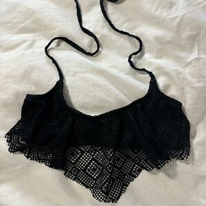 Black Crochet Bikini Top